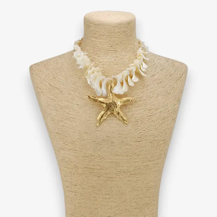Bora Bora Necklace | Chunky Shell Starfish - Gardenia Jewelry