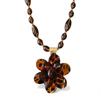 The Iris Necklace | Tortoise Shell Flower Necklace