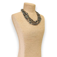 Multi Strand Beaded Pavé Necklace