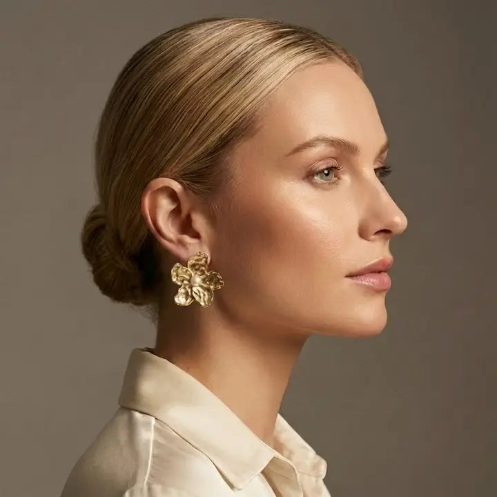 The Golden Hibiscus Flower Earring