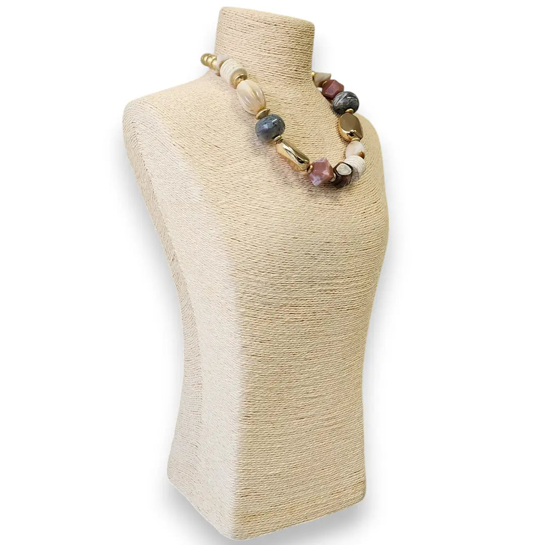 Chunky Boho Beaded Statement Necklace