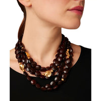 Multi Strand Chunky Stone Bead Statement Necklace