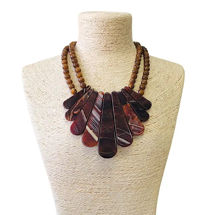 The Sydney Necklace - Chunky Chocolate Bib