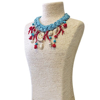 Charm Necklace | Coastal Necklace | Blue Statement Necklace