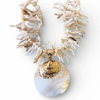 Majorca Necklace | White Coral Branch Shell - Gardenia Jewelry