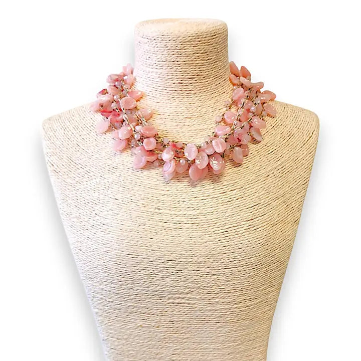 The Cerise Necklace | Pink Beaded Collar