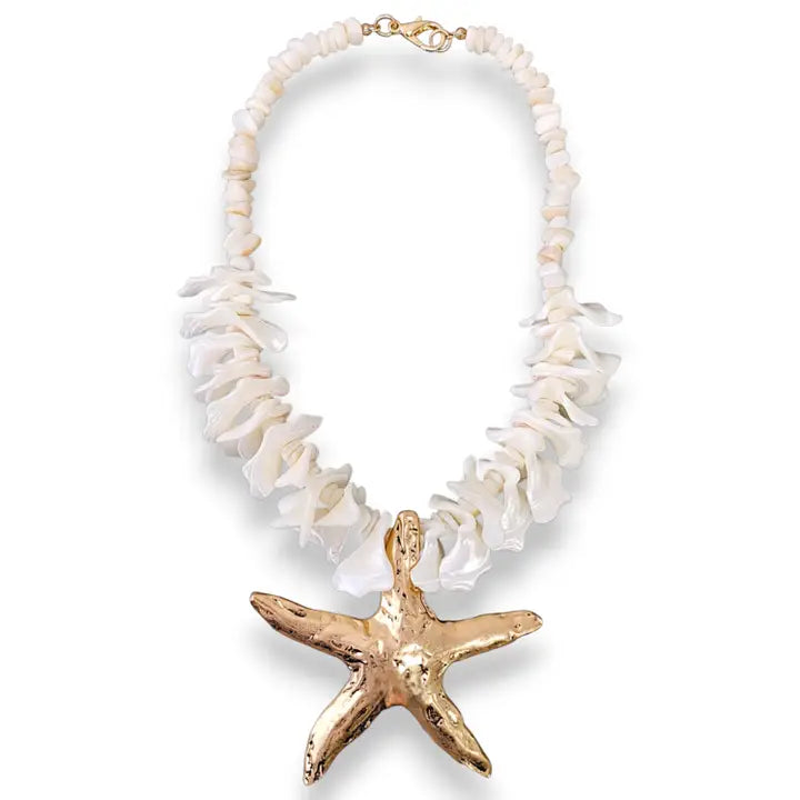 Bora Bora Necklace | Chunky Shell Starfish - Gardenia Jewelry