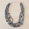 Multi Strand Beaded Pavé Necklace
