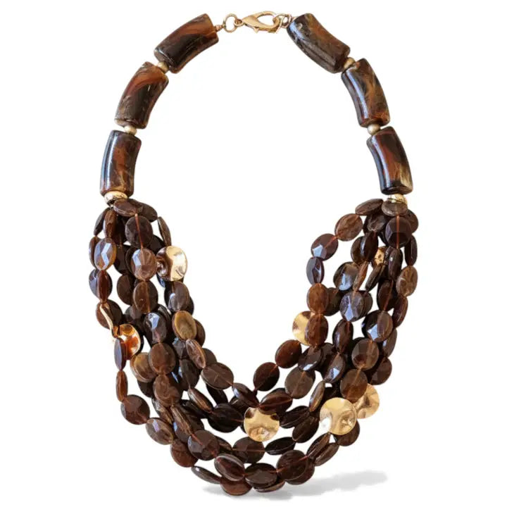 The Tootsie Necklace | Mocha Beaded Stone Necklace