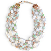 Este Necklace | Pastel Beaded Pearl Collar - Gardenia Jewelry