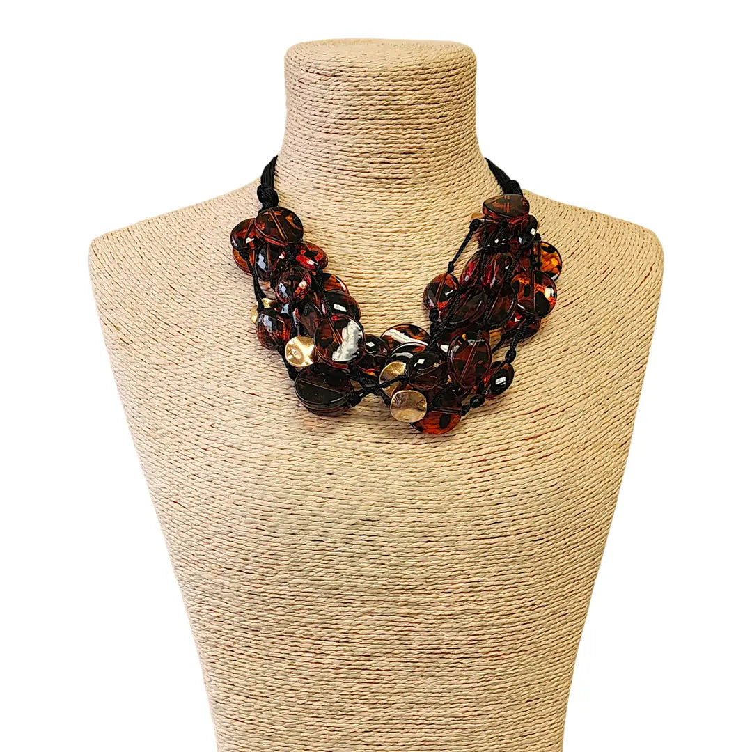 Multi Strand Tortoise Shell Necklace