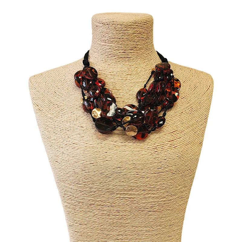 Multi Strand Tortoise Shell Necklace