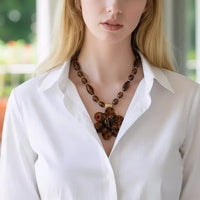 The Iris Necklace | Tortoise Shell Flower Necklace