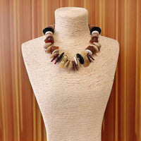 Chunky Baroque Stone Boho Bead Necklace | Statement Jewelry