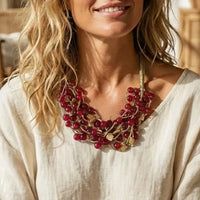 The Scarlett Necklace | Ruby Red Beaded