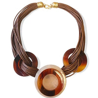 The Sirena Necklace | Leather Tortoise Shell