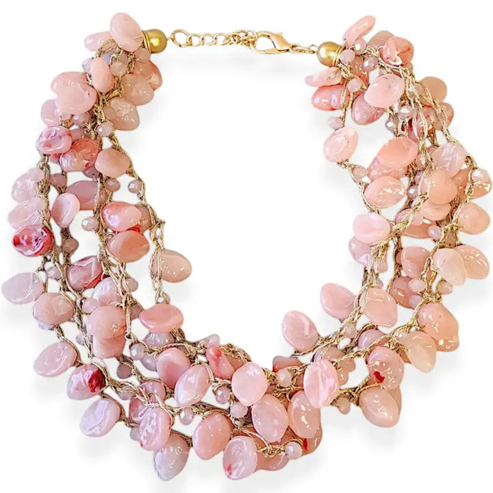 The Cerise Necklace | Pink Beaded Collar
