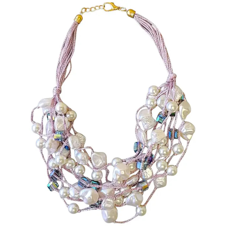 The Phoebe Necklace | Coastal Pastel Pearl