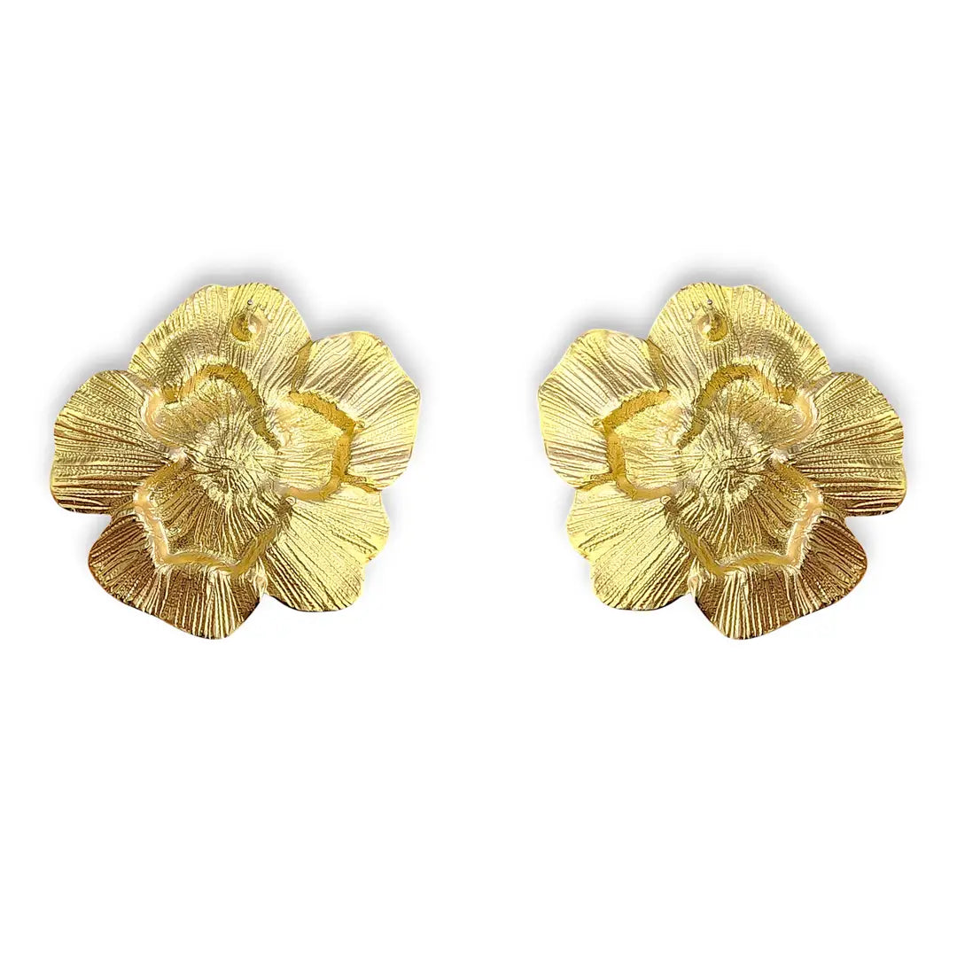 Handmade Chunky Vintage Pearl Flower Earrings | Statement Jewelry | Boho | Coastal | Stainless Steel | Fall 2025