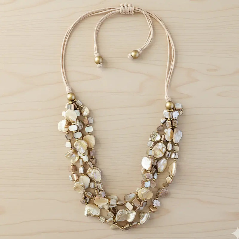 Multi Strand Layered Seashell Necklace