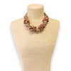 Short Beaded Chunky Knot Necklace | Leather Cord | Fall Boho