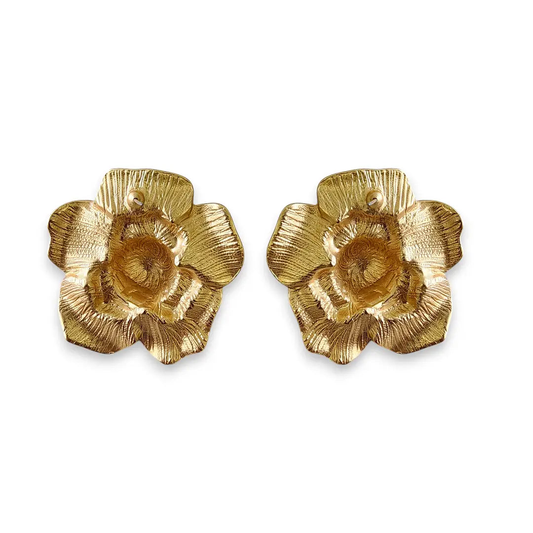 Handmade Chunky Vintage Pearl Flower Earrings | Statement Jewelry | Boho | Coastal | Stainless Steel | Fall 2025