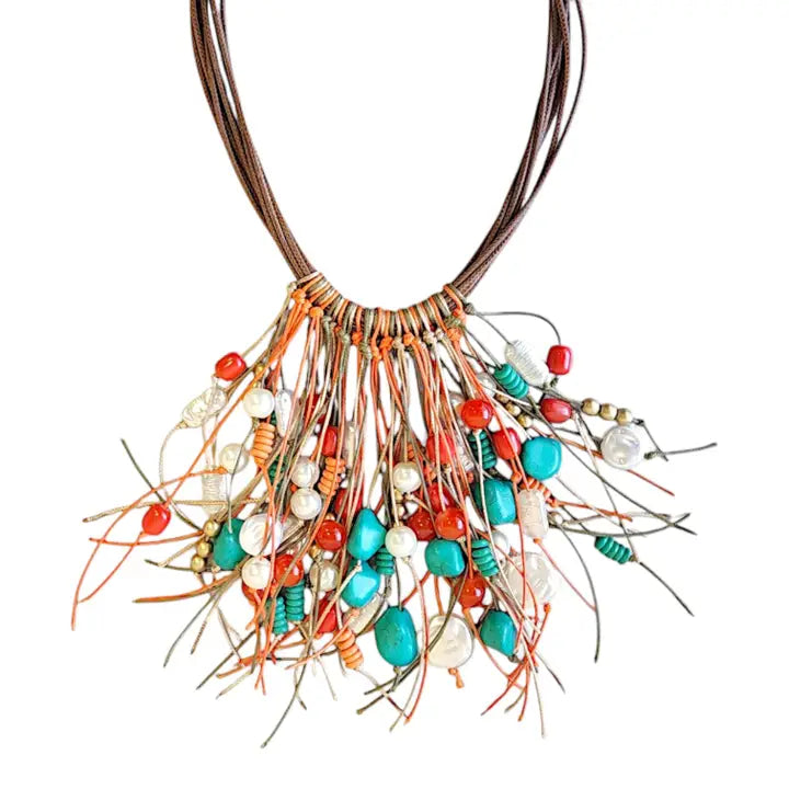 The Dylan Necklace | Beaded Turquoise Coral