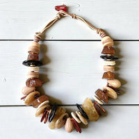 Chunky Baroque Stone Boho Bead Necklace | Statement Jewelry