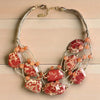 Chunky Multi Strand Terracotta Bead Statement Necklace
