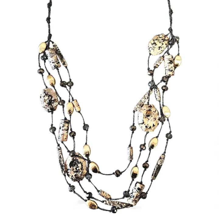 The Dalmatian Necklace | Beaded Agate Stone Necklace