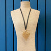 Long Beaded Heart Cord Necklace | Statement Jewelry | Boho