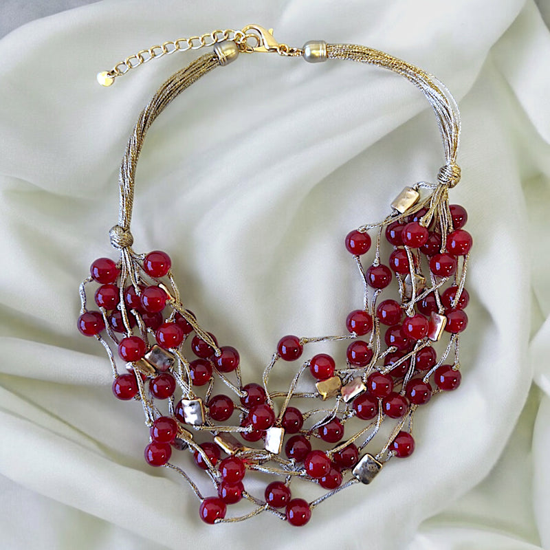 Paparazzi “Luxury Shimmer” Red Necklace & Earring Set Paparazzi “Luxury Shimmer” Red Necklace & Earring Set