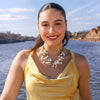 Chunky Multi Strand Pearl Statement Necklace | Coastal Boho | Statement Jewelry