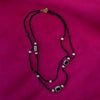 Black Crystal and Silver Station Necklace