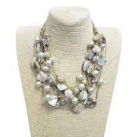 Pearl Necklace | Seashell Necklace | Gold | Boho | Layer