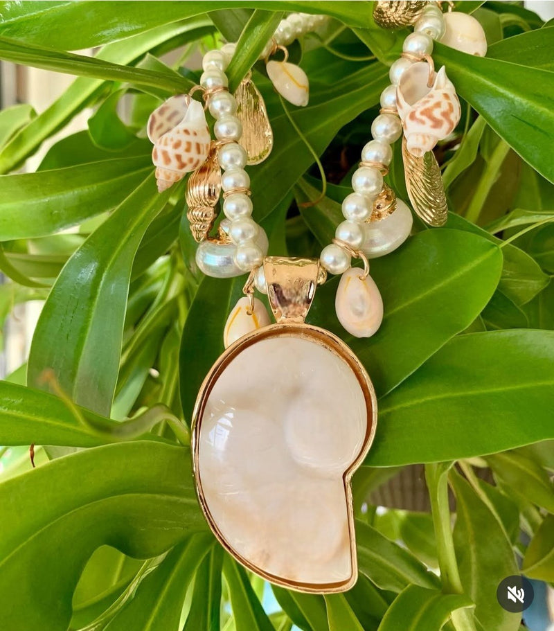 Seashell Necklace | Pearl Necklace | Spring | Beach | Boho