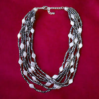 Short Silver Multi Strand Necklace