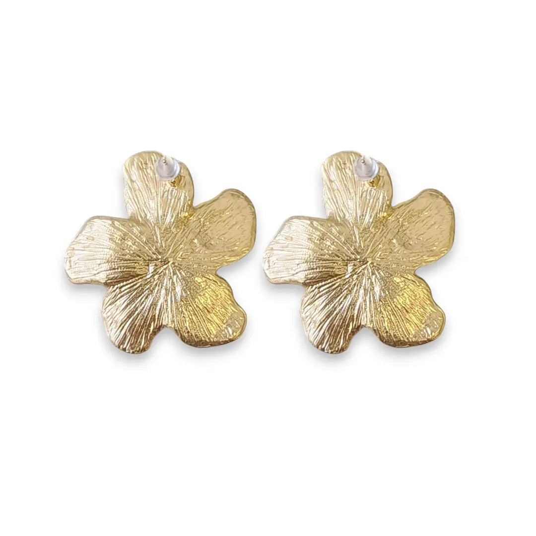 Handmade Chunky Vintage Gold Flower Earrings | Boho | Coastal | Statement Jewelry | Stainless Steel | Fall 2025