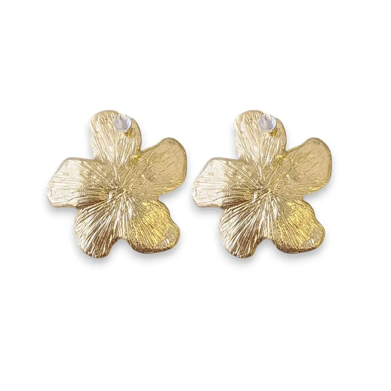 Handmade Chunky Vintage Gold Flower Earrings | Boho | Coastal | Statement Jewelry | Stainless Steel | Fall 2025