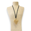 Long Beaded Heart Cord Necklace | Statement Jewelry | Boho