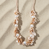 Long Seashell & Pearl Necklace | Coastal Boho | Mocha Mousse