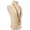 Long Chunky Pendant Cord Necklace | Statement Jewelry | Boho
