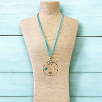 Beach Necklace | Pendant Necklace | Sea Life Charm | Turquoise Blue Necklace