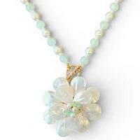 Ellie Necklace (Mint) | Mother of Pearl Flower - Gardenia Jewelry