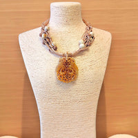 Pendant Necklace | Boho Necklace | Neutral Statement Collar