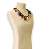 Chunky Rainbow Resin Woven Bib Necklace