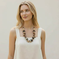 Chunky Baroque Stone Boho Bead Necklace | Statement Jewelry