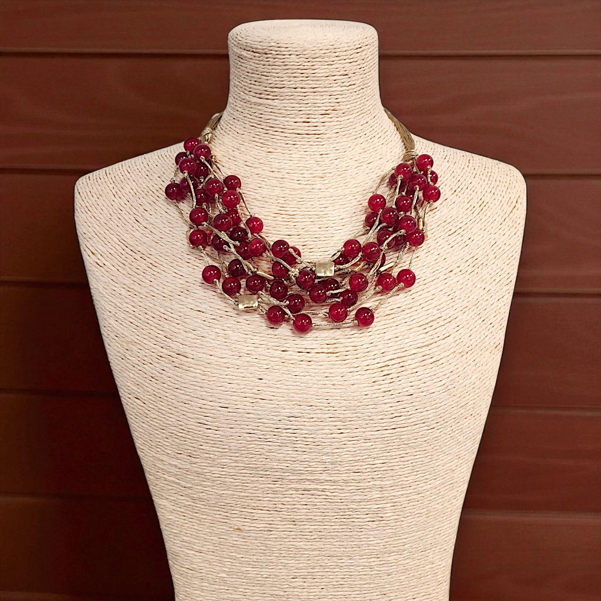 Red Necklace | Ruby Necklace | Coastal | Oxblood Necklace | Spring Necklace