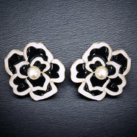 Handmade Chunky Vintage Pearl Flower Earrings | Statement Jewelry | Boho | Coastal | Stainless Steel | Fall 2025