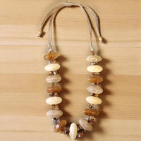 Chunky Beaded Earth Tone Resin Necklace